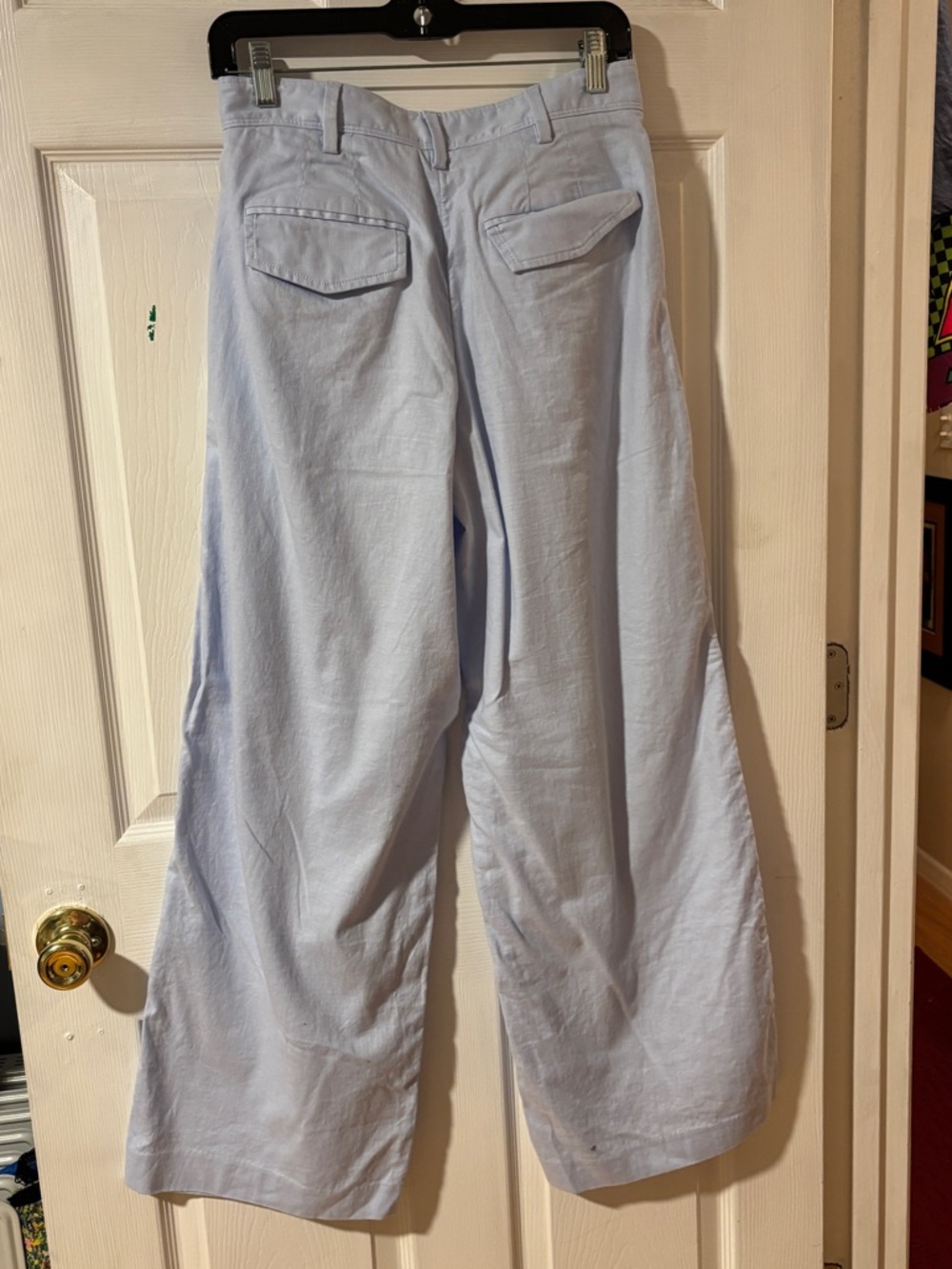 Banana Republic Light Blue Wide-Leg Women’s Linen Blend Dress Pants Trousers 4 - Picture 5 of 9
